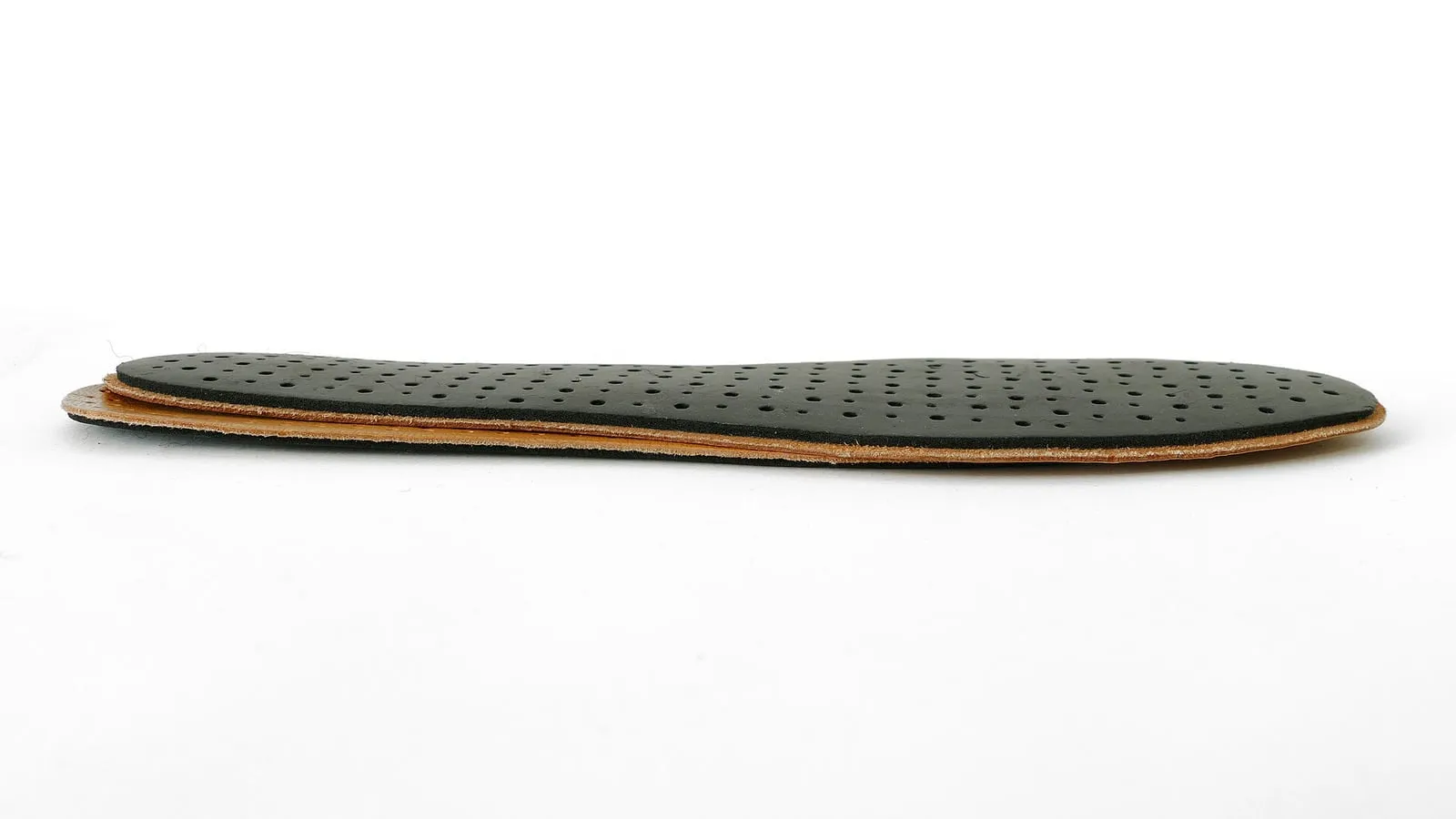 The inside of a shoe showing its insole and lining